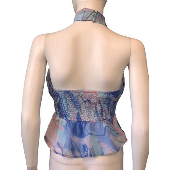 NEW FRENCH CONNECTION Dalla Verona Smocked Halter Top Size 0 - Picture 4 of 7